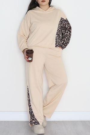 Büyük Beden 2 İplik Eşofman Takımı Bej - 50962.1005.