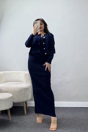 Elbise Ceket Triko Takım Lacivert - 3064.1577.