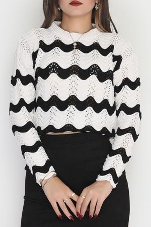 Dalga Çizgili Triko Lattesiyah - 1529.1577.