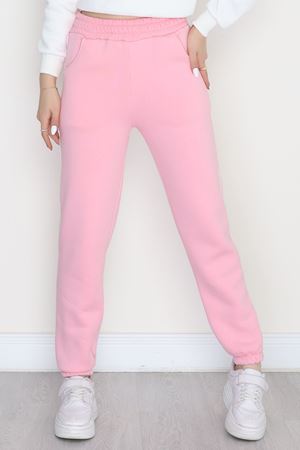 3 İplik Biyeli Eşofman Altı Pembe - 30103.1878.