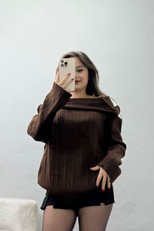 Madonna Yaka Triko Acıkahve - 2324.1765.