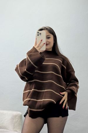 Yarım Balıkçı Yaka Triko Bluz Kahvemocha - 3066.1577.