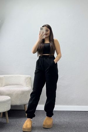 Paça Lastikli Polar Eşofman Altı Siyah - 51001.053.