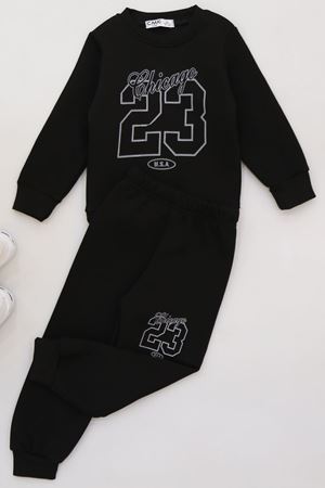 3-7 Yaş 3 İplik Şardonlu İkili Takım Siyah - 50820.1867.