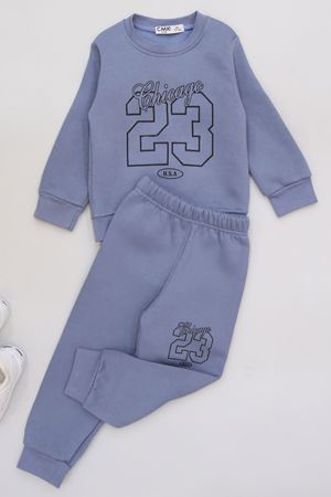 3-7 Yaş 3 İplik Şardonlu İkili Takım İndigo - 50820.1867.