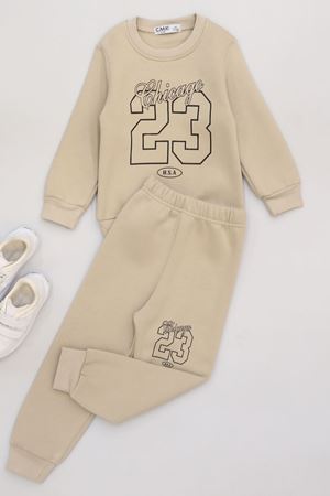 3-7 Yaş 3 İplik Şardonlu İkili Takım Bej - 50820.1867.