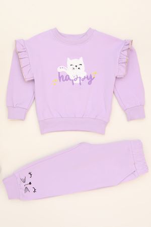 2-5 Yaş Şardonlu Yumoş Kumaş Takım Lila - 5264331.1576.