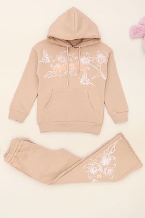 6-9 Yaş Şardonlu Yumoş Kumaş Takım Pudra - 6264259.1576.