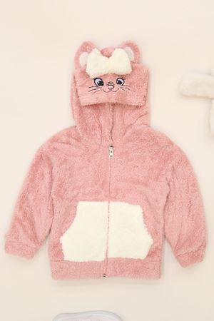 3-7 Yaş Welsoft Kumaş Fermuarlı Sweat Pudra - 52029.1576.