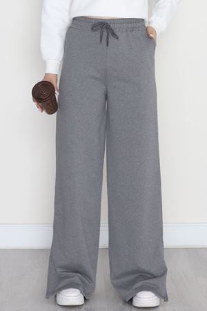 Yırtmaçlı 2 İplik Eşofman Altı Füme - 40025.1857.