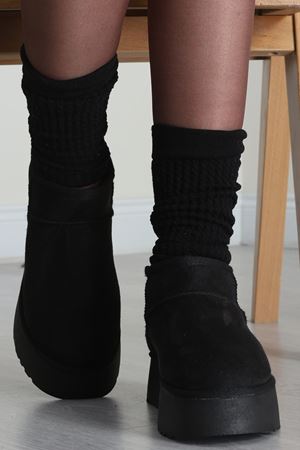 Yüksek Taban İçi Kürklü Bot Siyah - 31467.264.