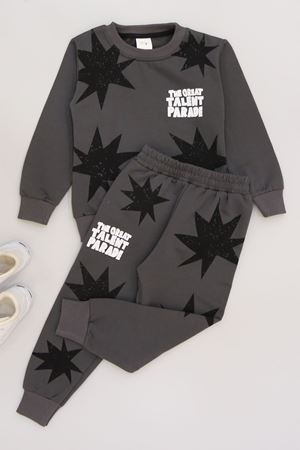 4-10 Yaş 2 İplik Şardonlu İkili Takım Füme - 52037.1776.