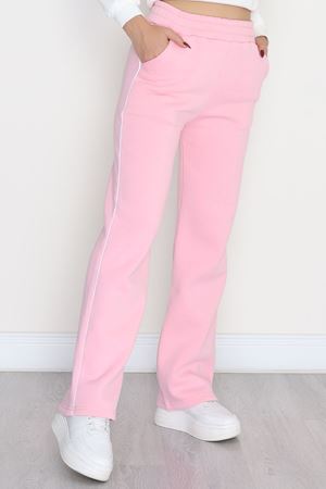 3 İplik Biyeli Palazzo Eşofman Altı Pudra - 30104.1878.