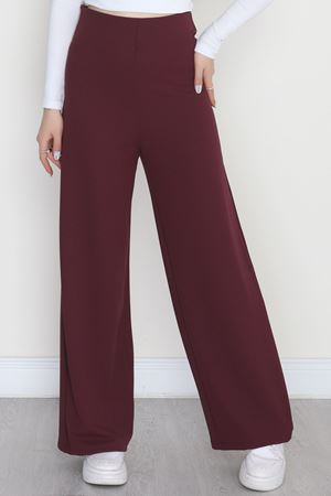 Full Likra İthal Krep Yandan Fermuarlı Pantolon Sumak - 90161.1837.