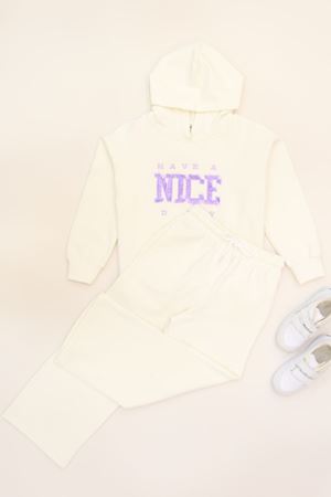 6-9 Yaş Şardonlu Yumoş Kumaş Takım Ekru - 6264359.1576.