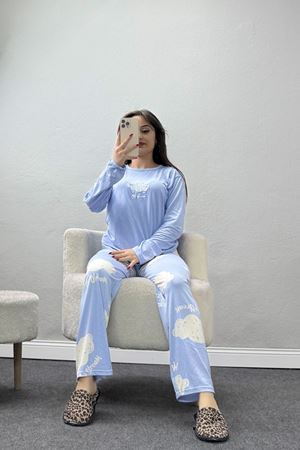 Baskılı Uzun Kol Takım Mavibulut - 664.1287.