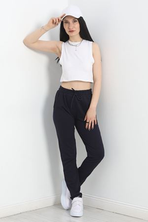 Baskılı Double Paça Eşofman Altı Lacivert - 41276.1431.