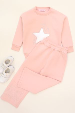 5-12 Yaş 3 İplik Şardonlu İkili Takım Açıkpudra - 60320.1867.