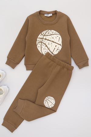3-7 Yaş 3 İplik Şardonlu İkili Takım Kahve - 50805.1867.