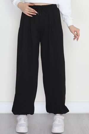 2 İplik Pileli Eşofman Altı Siyah - 52008.1857.