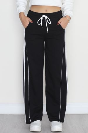 Şeritli 2 İplik Eşofman Altı Siyah - 52028.1005.