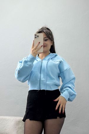 3 İplik Kompakt Oversize Fermuarlı Sweat Bebemavi - 42501.1878.