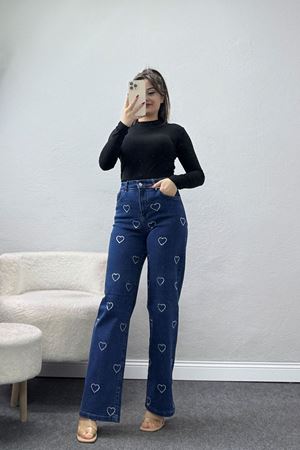 Palazzo Kot Pantolon Lacivert - 31528.2001Taşlı.