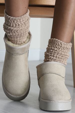 Yüksek Tabanlı İçi Kürklü Mini Bot Taş - 31569.2110.