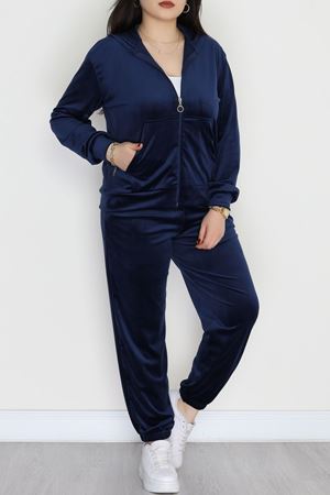 Fransız Kadife Battal Pijama Takımı Laci - 146.1287.