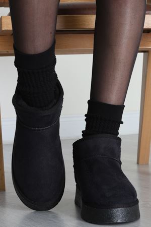 Yüksek Tabanlı İçi Kürklü Mini Bot Siyah - 31569.2110.