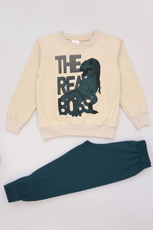 4-10 Yaş 2 İplik Şardonlu İkili Takım Zümrüt - 52036.1776.