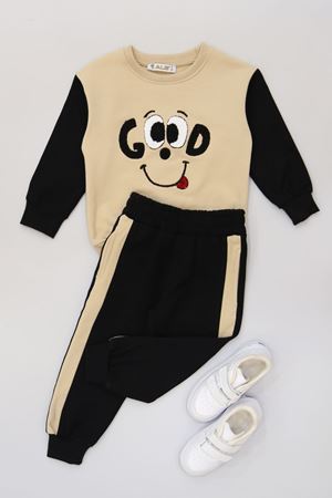 2-5 Yaş Şardonlu Yumoş Kumaş Takım Bej - 1264305.1576.