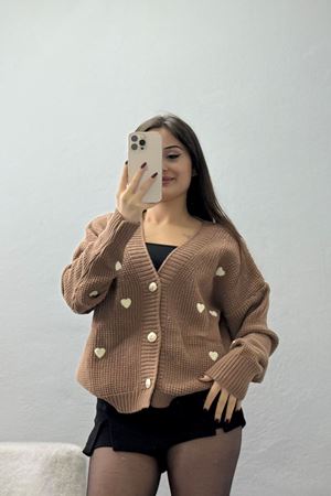 Nakışlı Crop Hırka Mochalatte - 443.1577.