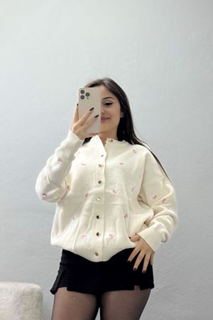 Fiyonk Detaylı Hırka Lattepembe - 3221.1577.