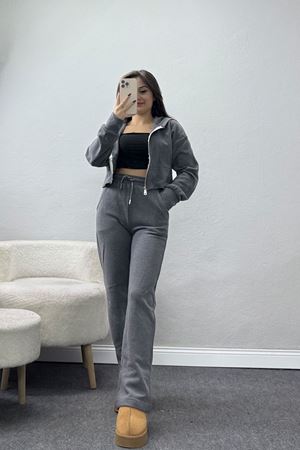 Fermuarlı Kapşonlu Selanik İkili Takım Antrasit - 42639.1567.