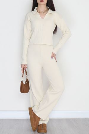 Polo Yaka Triko İkili Takım Ten - 9191.1765.