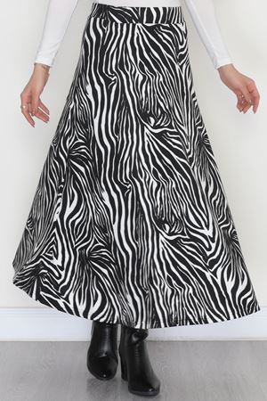 Süet Mevlana Etek Siyahbeyaz - 51060.1355.