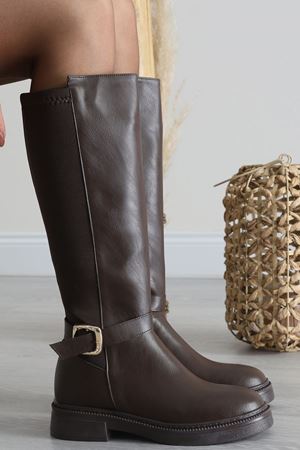 Lastik Toka Detaylı Çizme Acıkahvederi - 62649.264.