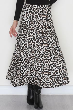 Süet Mevlana Etek Kahveleopar - 51060.1355.