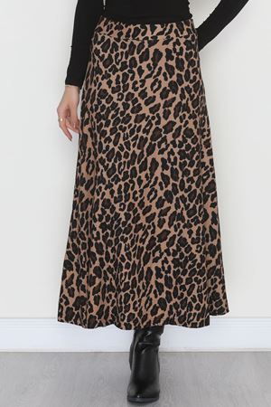 Karin Kumaş Desenli Etek Leopar - 20588.1355.