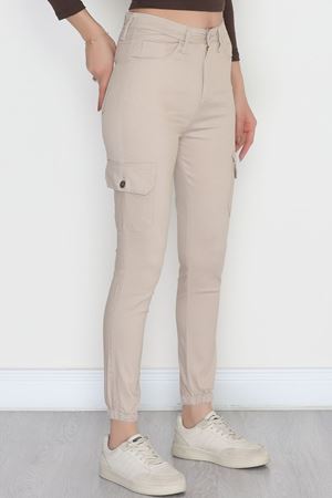 Paçası Lastikli Gabardin Kot Pantolon Taş - 31597.2112.