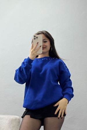 3 İplik Şardonlu Taşı Sweat Saks - 42609.1878.