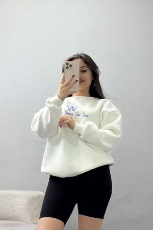 3 İplik Şardonlu Baskılı Sweat Ekrusaks - 42611.1878.