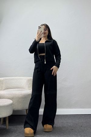 Çift Fermuarlı Selanik İkili Takım Siyah - 42640.1567.