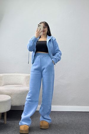 3 İplik Crop Palazzo Eşofman Takımı Bebemavi - 50914.1878.