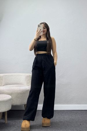 Paçası Stoperli Selanik Eşofman Altı Siyah - 42638.1567.