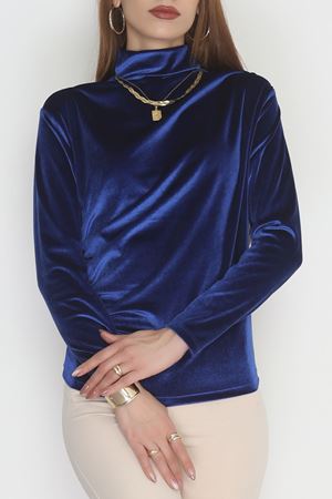 Drape Detaylı Kadife Bluz Saks - 42664.1949.