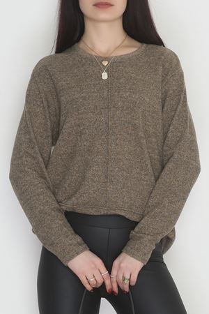 Yün Çilek Büyük Beden Bluz Vizon - 51065.2114.