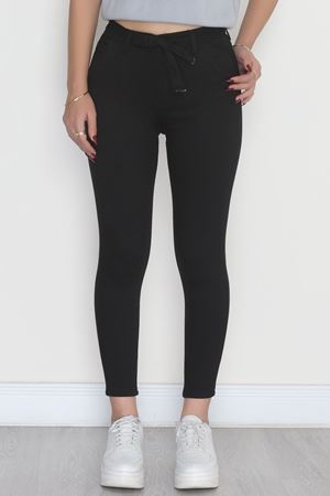 Kemerli Dar Paça Kot Pantolon Siyah - 31594.2112.