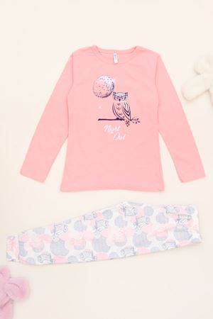 6-14 Yaş Baskılı Çocuk Pijama Takımı Somonsiyah - 40101.1931.